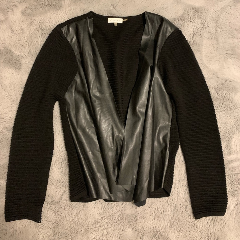 Leather cardigan